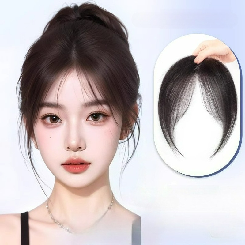 Seamless Clip In Hair Extensions Human Hair - Flequillo de cabello humano ultraligero, reedición