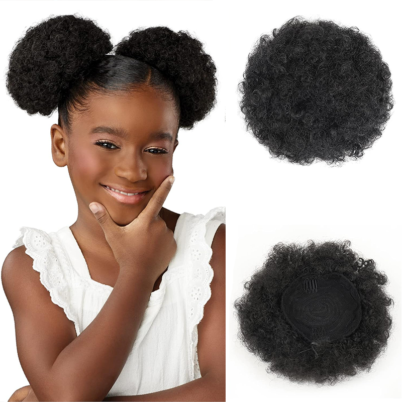 Drawstring Afro Curly Puff Ponytail - Coleta Afro sintética con cordón para
