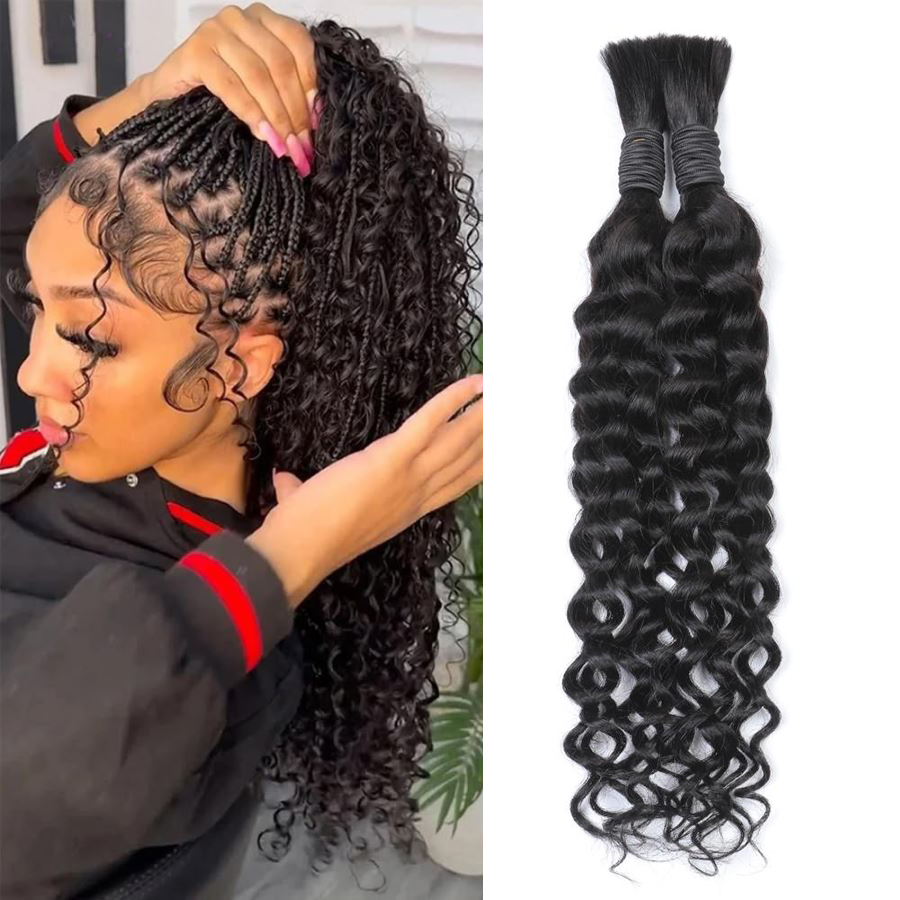 Water Wave Bulk Human Hair For Braiding - Cabello humano con ondas de agua