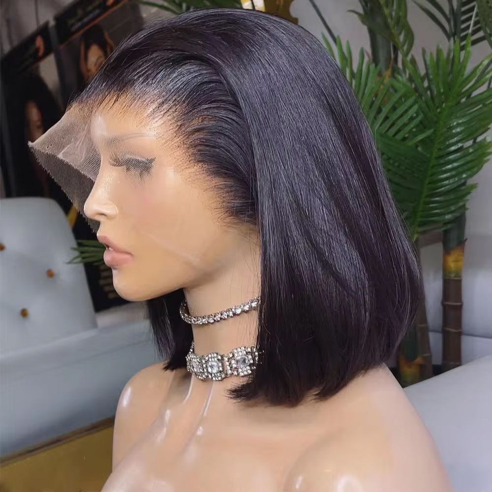 Pre Parted 13X4 Lace Front Bob Wig - Peluca de cabello humano con frente