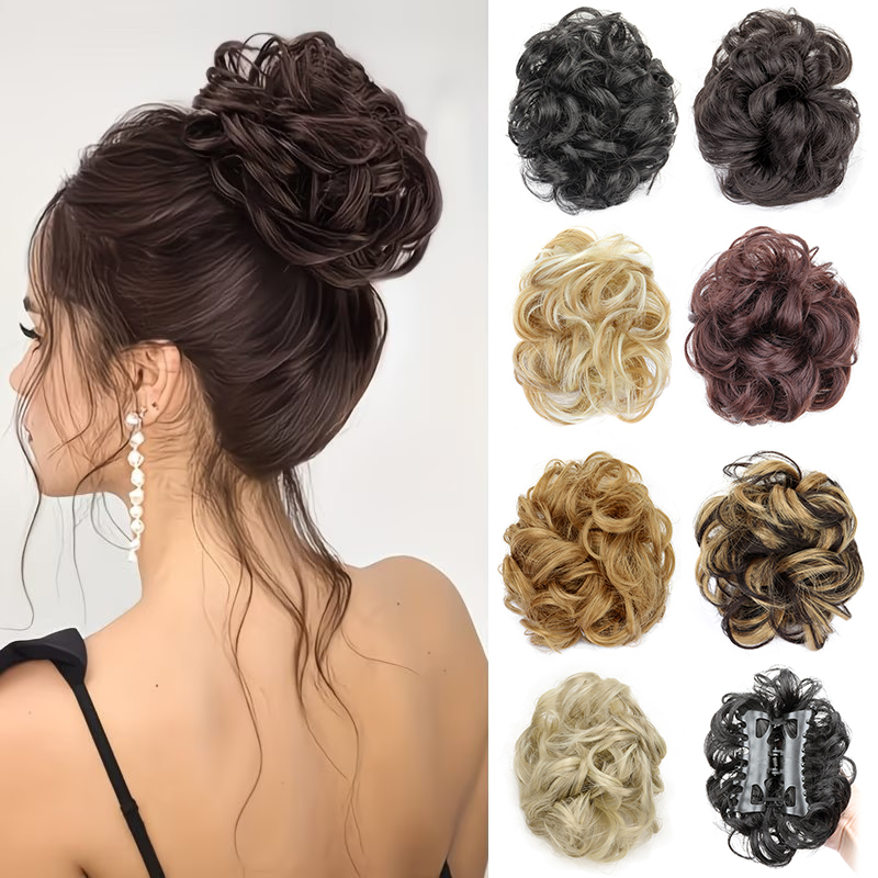 Moño sintético despeinado cort - Claw Clip Messy Bun Hair Piece reseña y precio