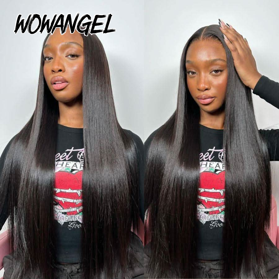 WOWANGEL Pelucas rectas con en - Hd Lace Frontal Wig Human Hair Pre Plucked reseña y precio