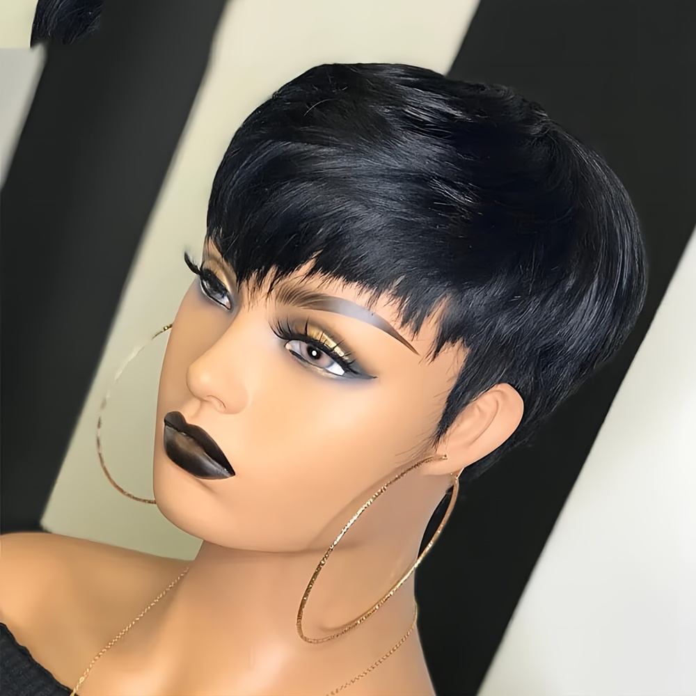 Peluca corta de Pixie, cabello - Short Pixie Cut Wig Human Hair Cheap reseña y precio
