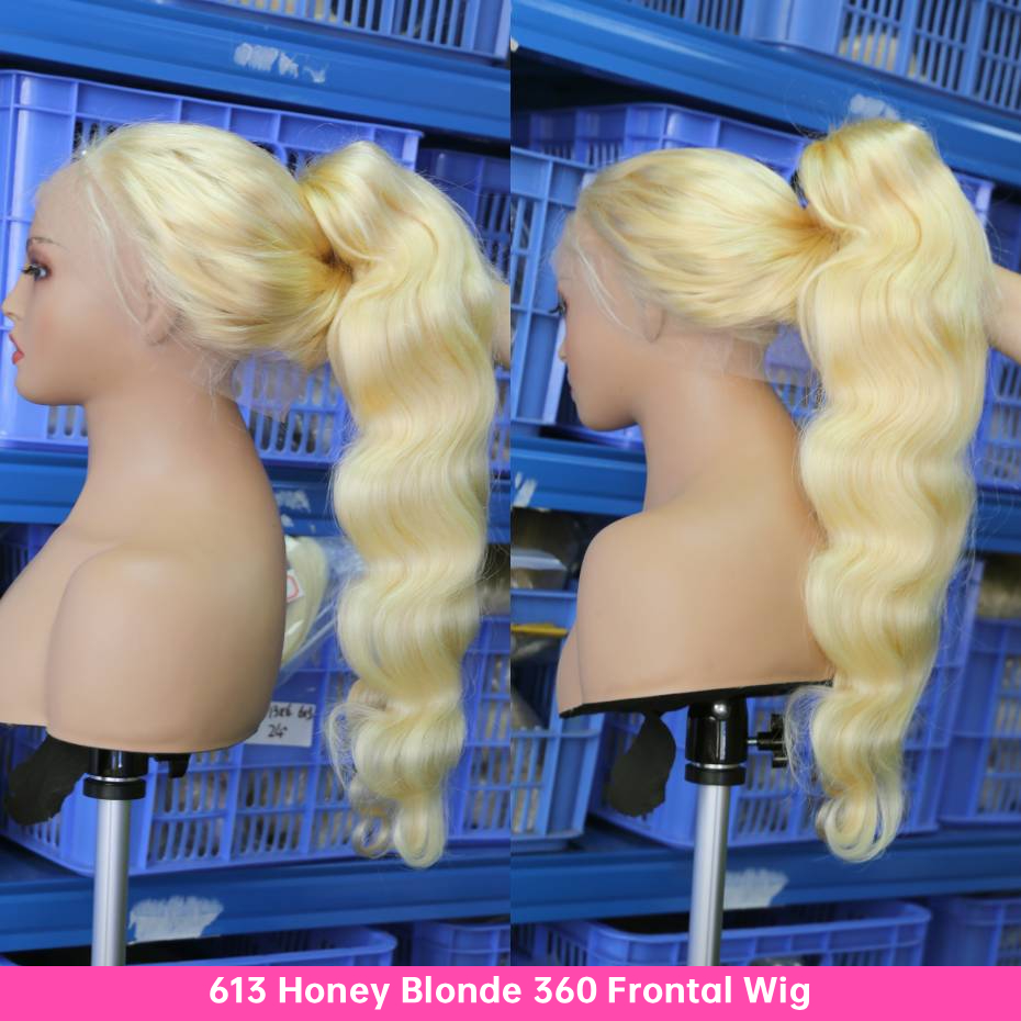 Peluca de cabello humano rubio - 613 Blonde Body Wave Lace Front Wig reseña y precio